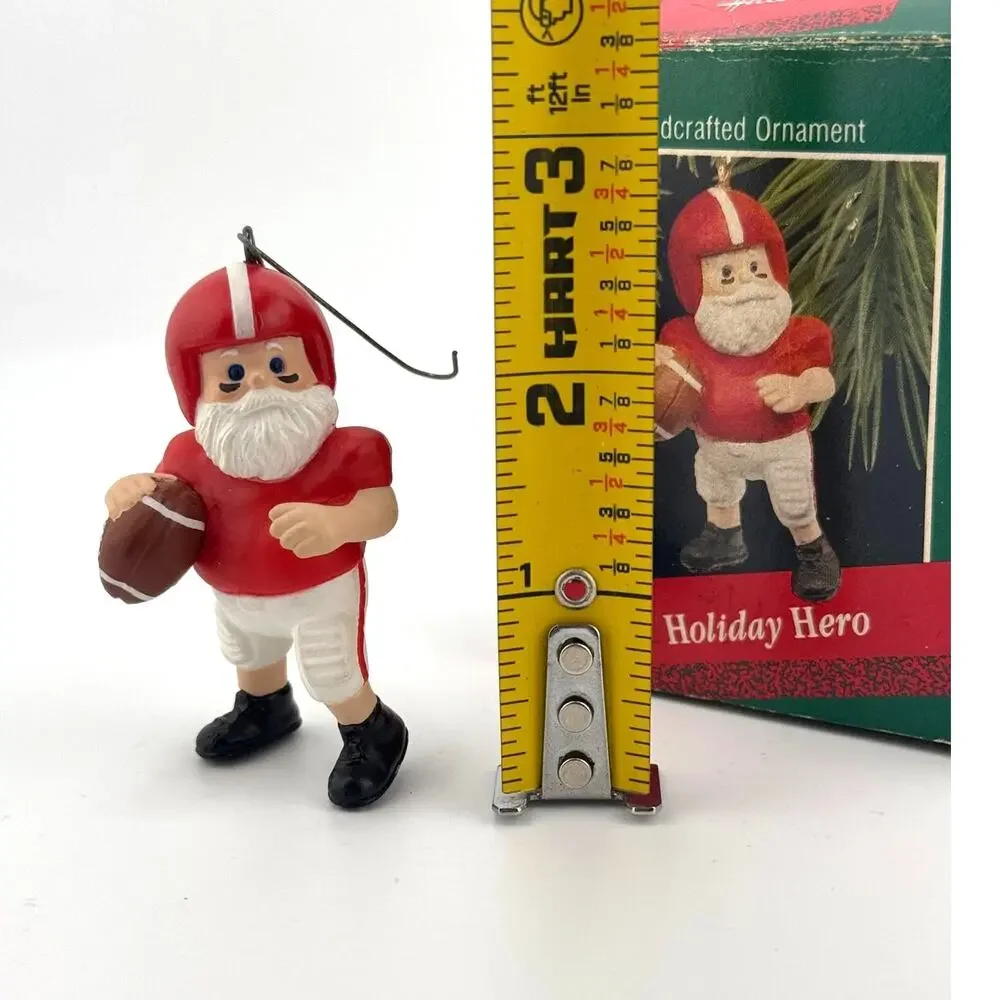 Vintage 1988 Hallmark‎ Holiday Hero Football Player Ornament Santa Claus